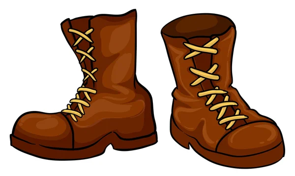 Un par de botas marrones — Vector de stock