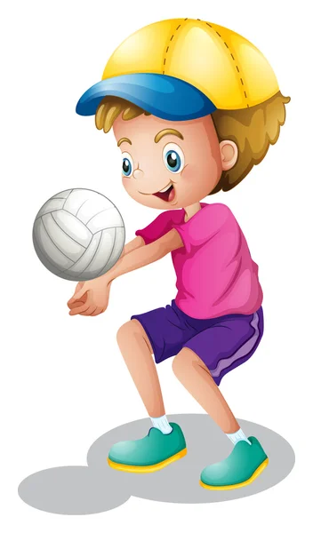 A young man playing volleyball — Stock Vector