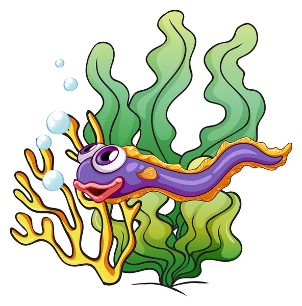 Un pez anguila bajo el mar — Vector de stock
