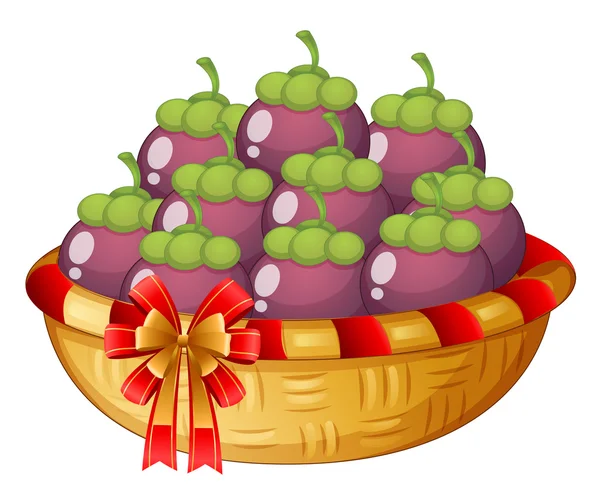 Un panier d'aubergines — Image vectorielle