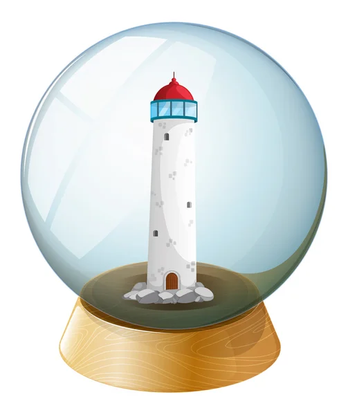 A crystal ball with a tower inside — Stock Vector