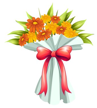 Sarı ve turuncu çiçek boquet