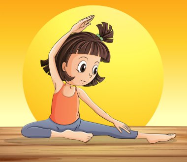 Yoga yaparken bir genç bayan