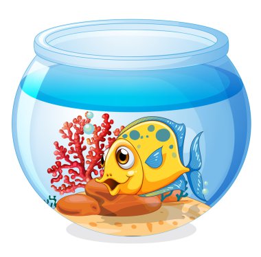 A jar with a fish clipart