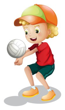 genç erkek voleybol oynarken