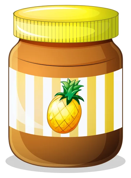 Láhev ananasová marmeláda — Stockový vektor