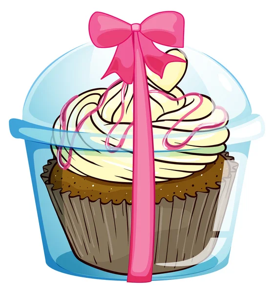 A disposable cub with a cupcake — Stock Vector