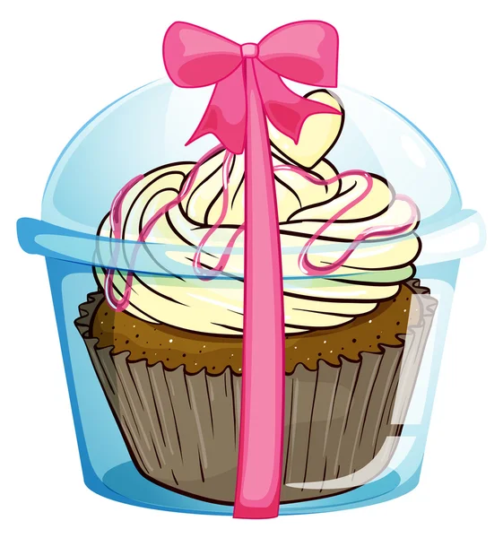 Un ourson jetable avec un cupcake — Image vectorielle