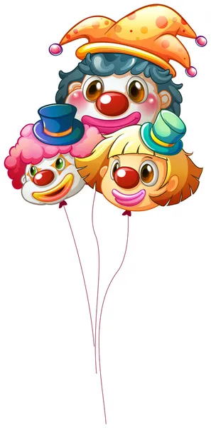 Three clown balloons — Stock Vector