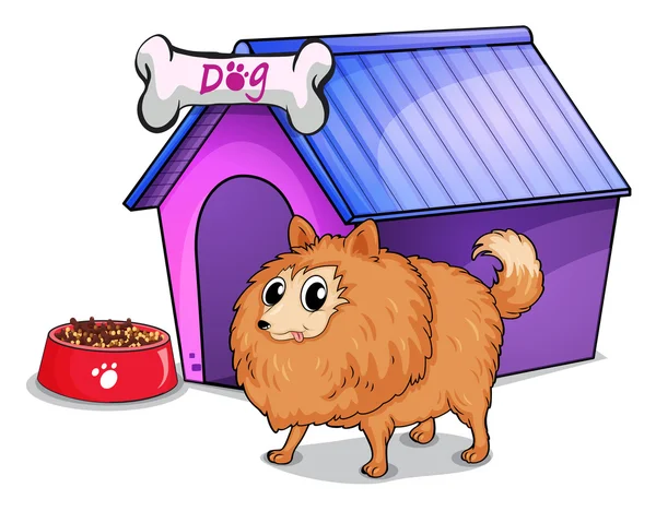 Un chien brun devant la niche — Image vectorielle