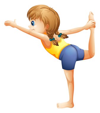 Yoga yaparken bir kadın