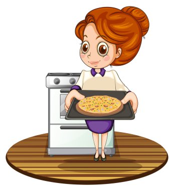 bir bayana pizza pişirme