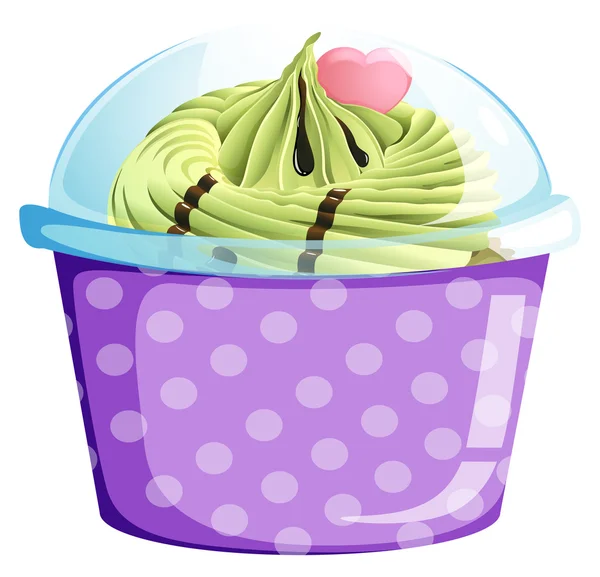 Um recipiente de cupcake de lavanda —  Vetores de Stock