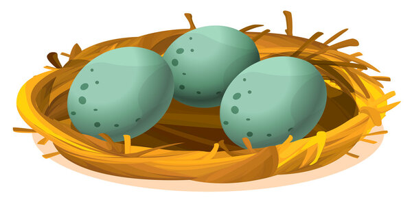 A nest with three eggs