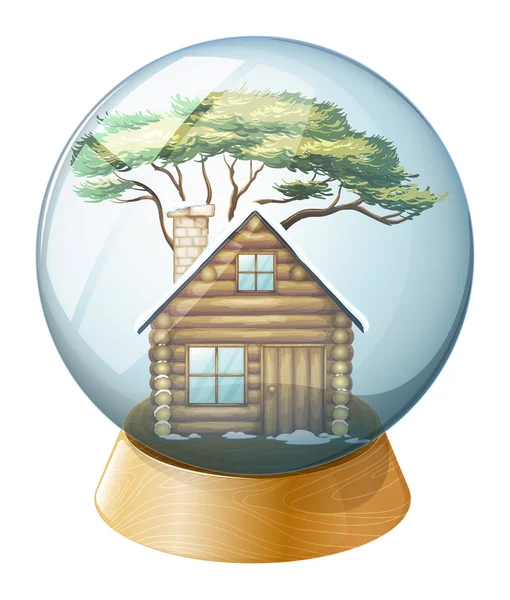 Une maison dans la boule de cristal — Image vectorielle