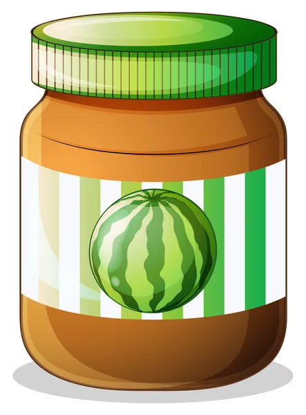 一罐西瓜果酱 — 图库矢量图片