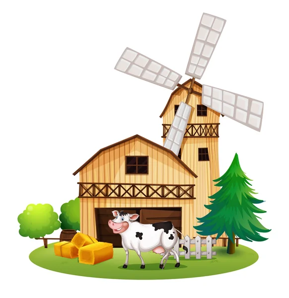 Een koe voor de barnhouse — Stockvector