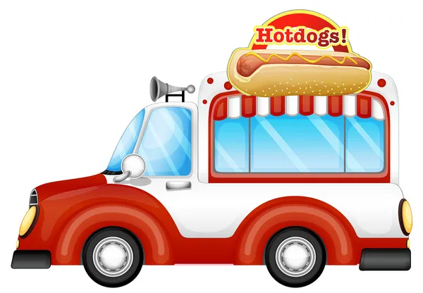 A vehicle selling hotdogs — Stock Vector