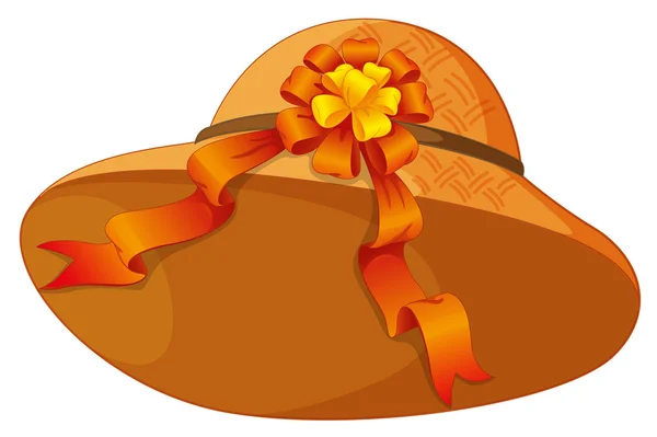 A fashionable brown hat with a cute ribbon — Stock Vector