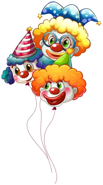 Trois ballons clown colorés — Image vectorielle