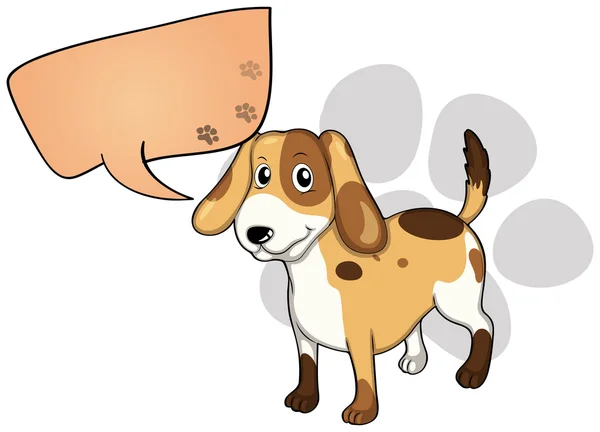 Un cachorro con una llamada rectangular vacía — Vector de stock
