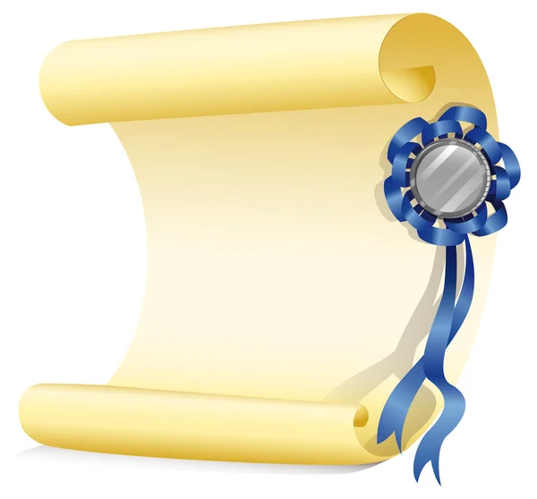 An empty paper with a ribbon — Stockvector