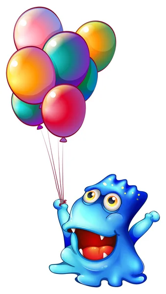 Een monster met ballonnen — Stockvector