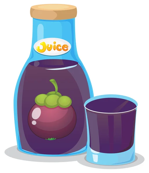 Une bouteille de jus d'aubergine — Image vectorielle