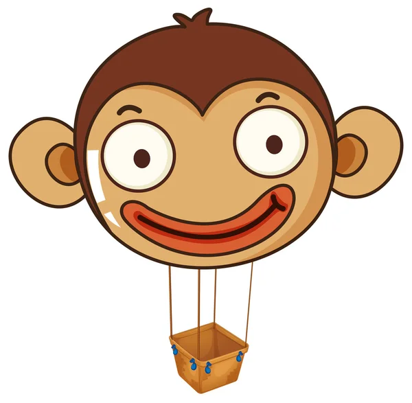 Ένα μπαλόνι μαϊμού με ένα άδειο καλάθι — Διανυσματικό Αρχείο