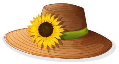 A fashionable hat with a sunflower clipart