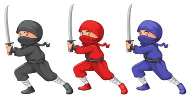 Three ninjas clipart