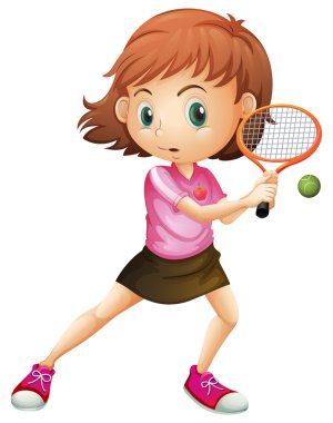 Tenis oynayan bir genç kız