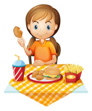 fastfood restoranda yemek güzel bir kız