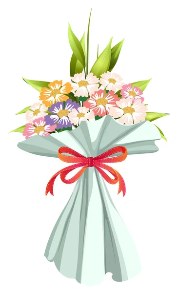 Букет свежих и цветущих цветов — стоковый вектор