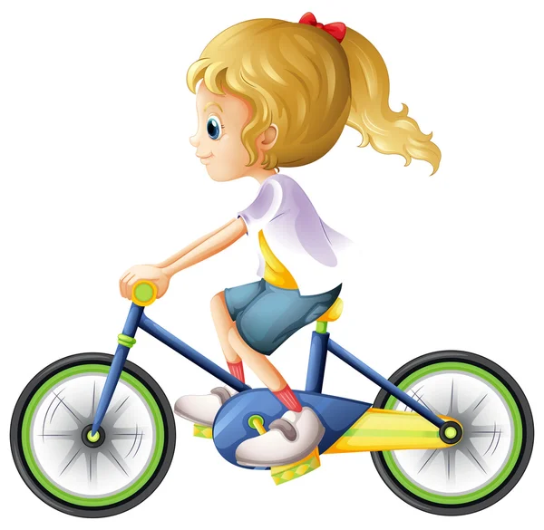 A young lady biking — Stock Vector