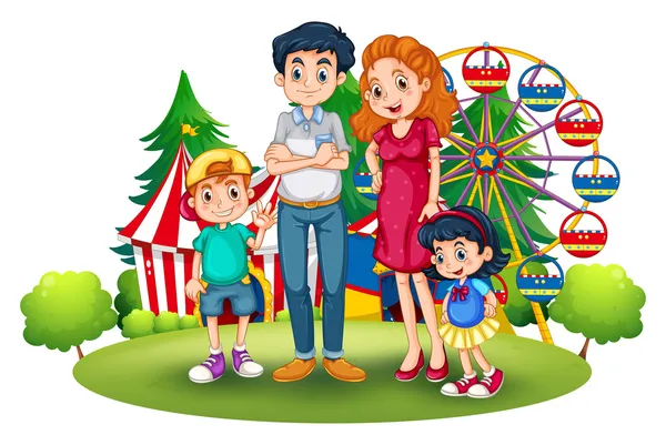 A family at the amusement park Royalty Free Stock Vectors