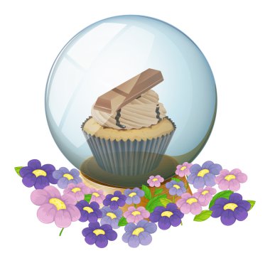 A crystal ball with a cupcake inside clipart