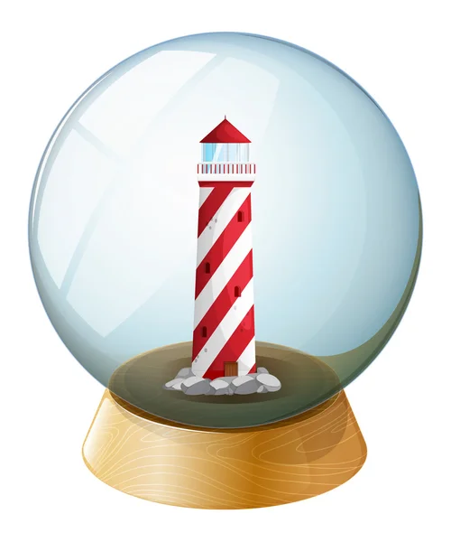 A tower inside the crystal ball — Stock Vector