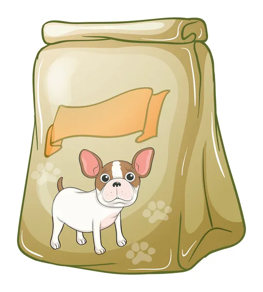 Egy csomag kutyaeledel az üres címke előtolása — Stock Vector