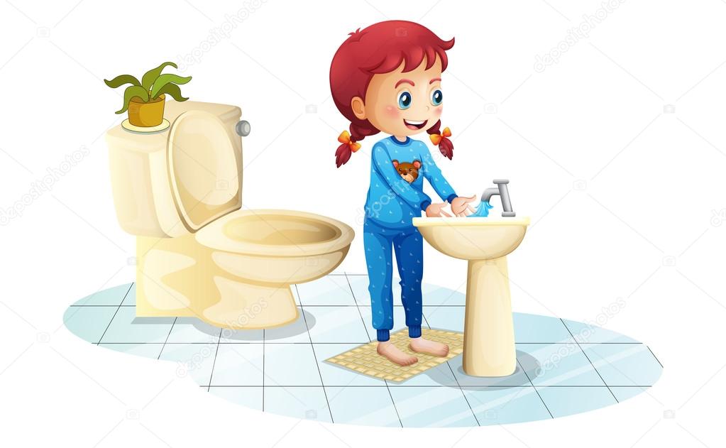 Flicka klädd i en babyblöja