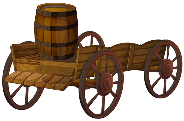 Barrel and wagon — Stock Vector