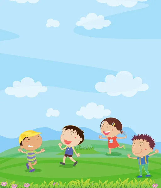Enfants jouant — Image vectorielle
