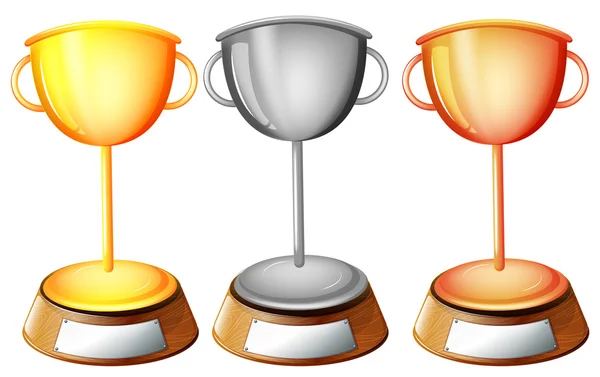 Trois trophées — Image vectorielle