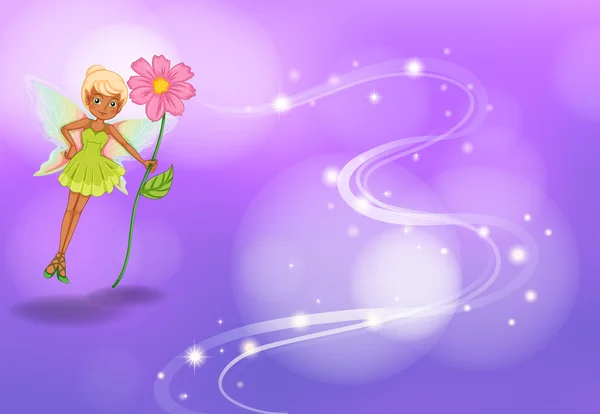 Fairy with flower — Stock Vector