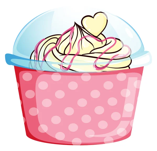 Belsejében rózsaszín édes cupcake — Stock Vector