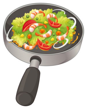 A pan with a food clipart