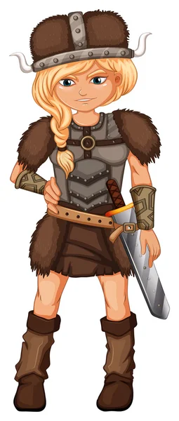 Vikingo femenino — Vector de stock