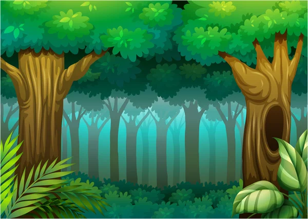 Bosque profundo — Vector de stock