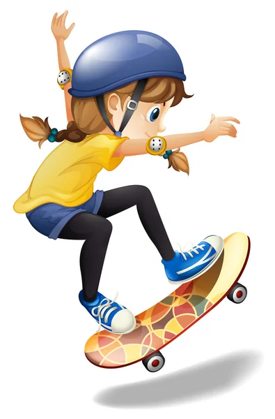 A female skateboarder — Stock Vector