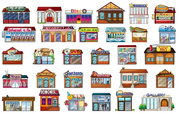 Edificios diferentes — Vector de stock